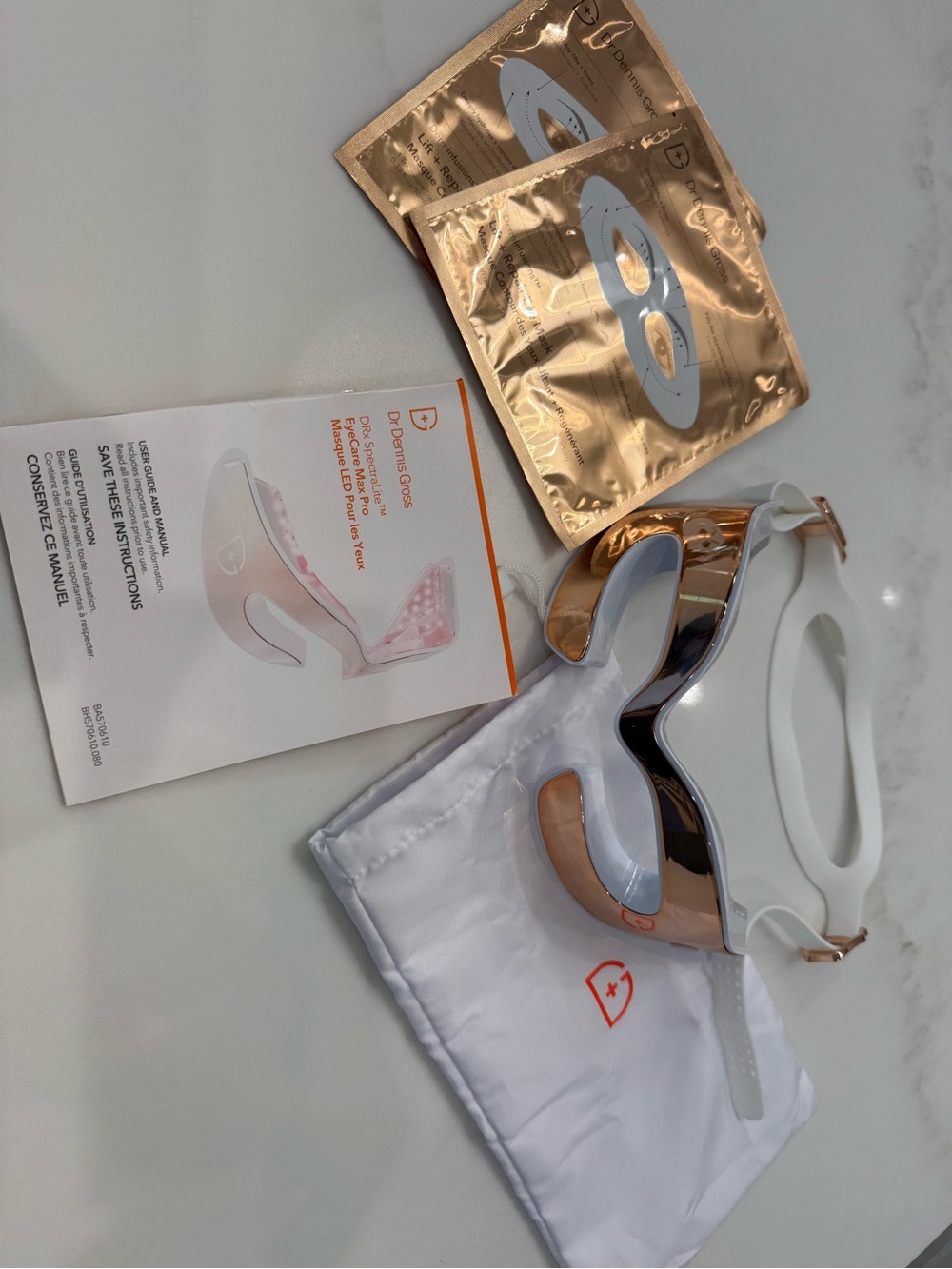 Rose Gold LED Eye Mask for Women - Soothing Skincare Tool